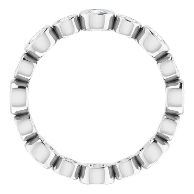 1.15 ct. Round Diamond Eternity Band Bezel Set Stackable Ring