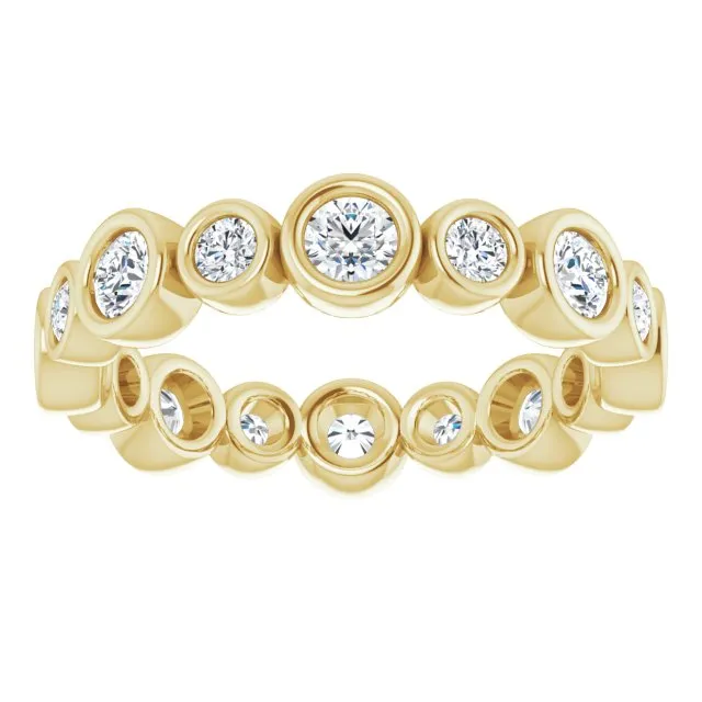 1.15 ct. Round Diamond Eternity Band Bezel Set Stackable Ring