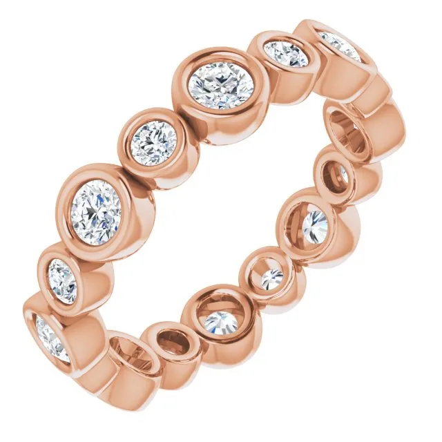 1.15 ct. Round Diamond Eternity Band Bezel Set Stackable Ring