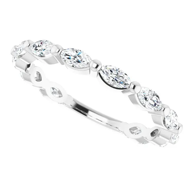 1.20 ct. Shared Prong Marquise Diamond  Wedding Band East-West Set Ring