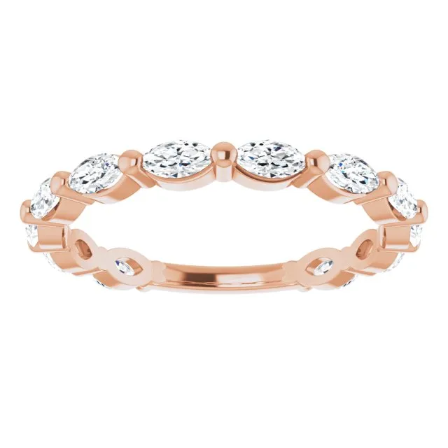 1.20 ct. Shared Prong Marquise Diamond  Wedding Band East-West Set Ring