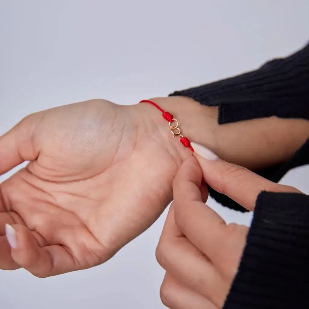 14K Gold Clasp Red String Bracelet - Luck & Protection from Evil Eye