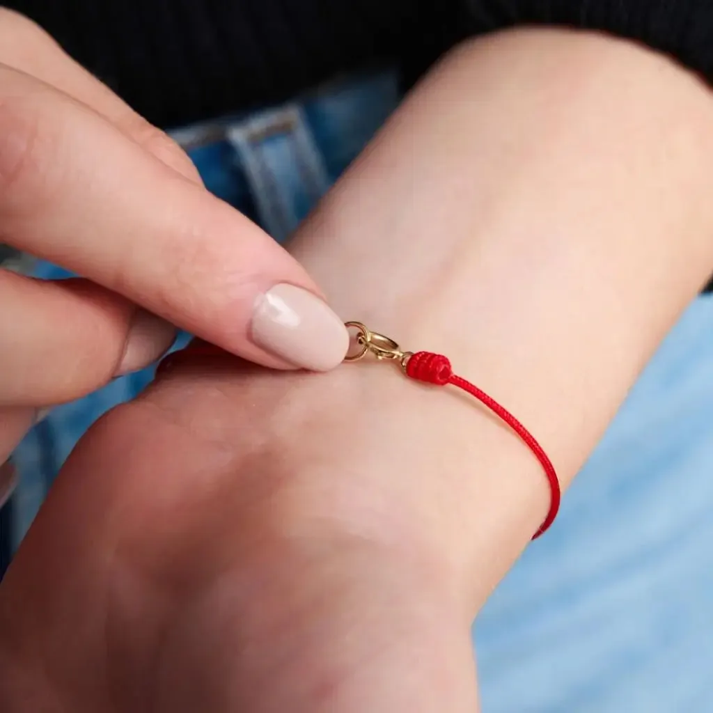 14K Gold Clasp Red String Bracelet - Luck & Protection from Evil Eye