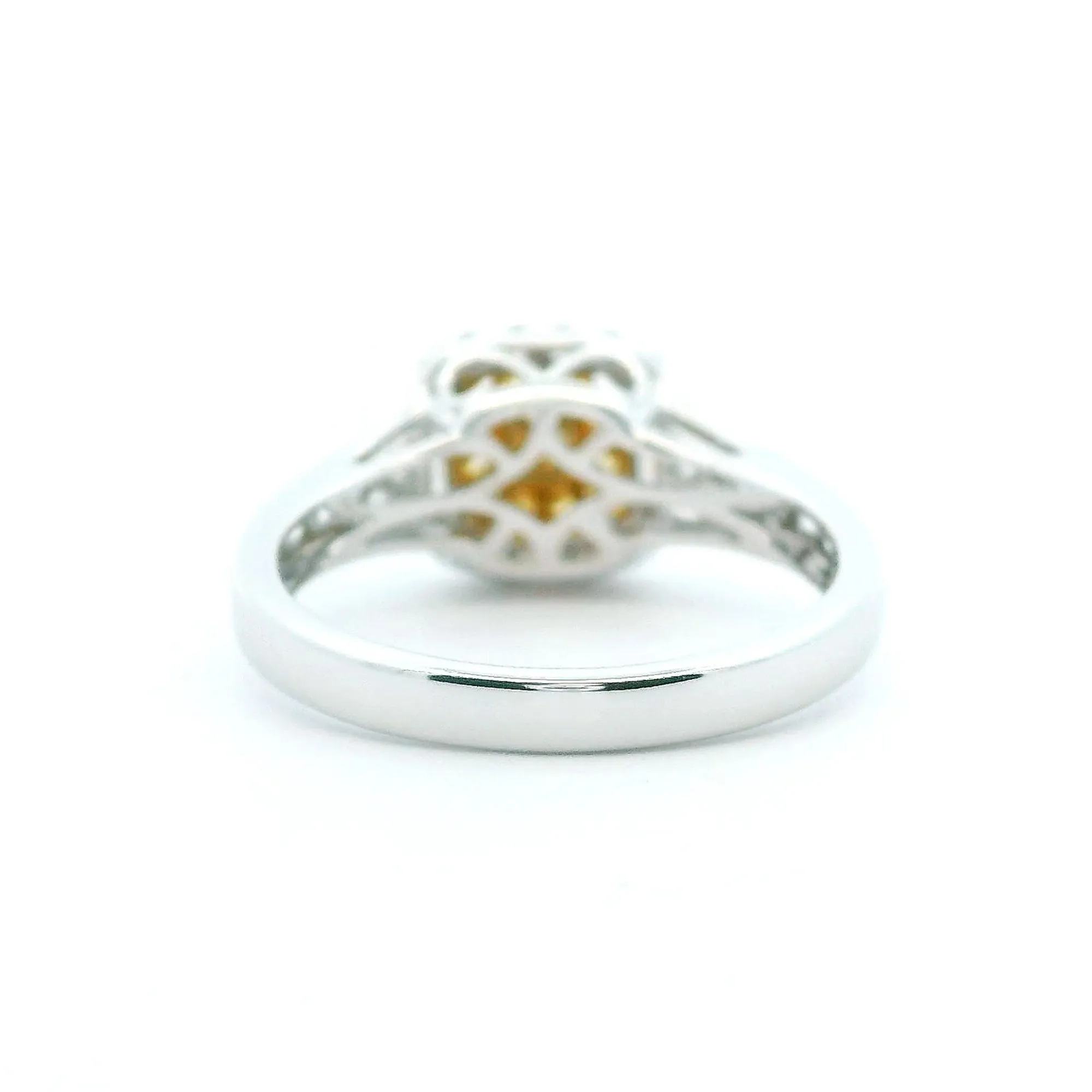 14K Two-Tone Gold 0.41cttw.Yellow Diamond & 0.65cttw. White Diamond Fashion Ring