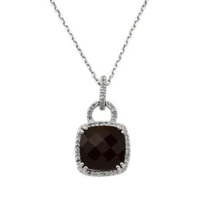 14k White Gold Diamond Garnet Pendant 4.96 Ctw