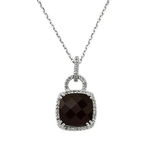 14k White Gold Diamond Garnet Pendant 4.96 Ctw
