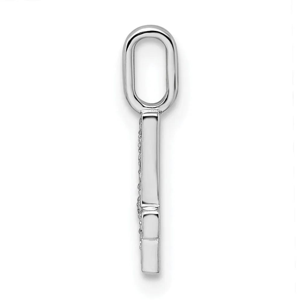 14k White Gold Polished Finish with Diamonds Womens Number 4 Charm Pendant