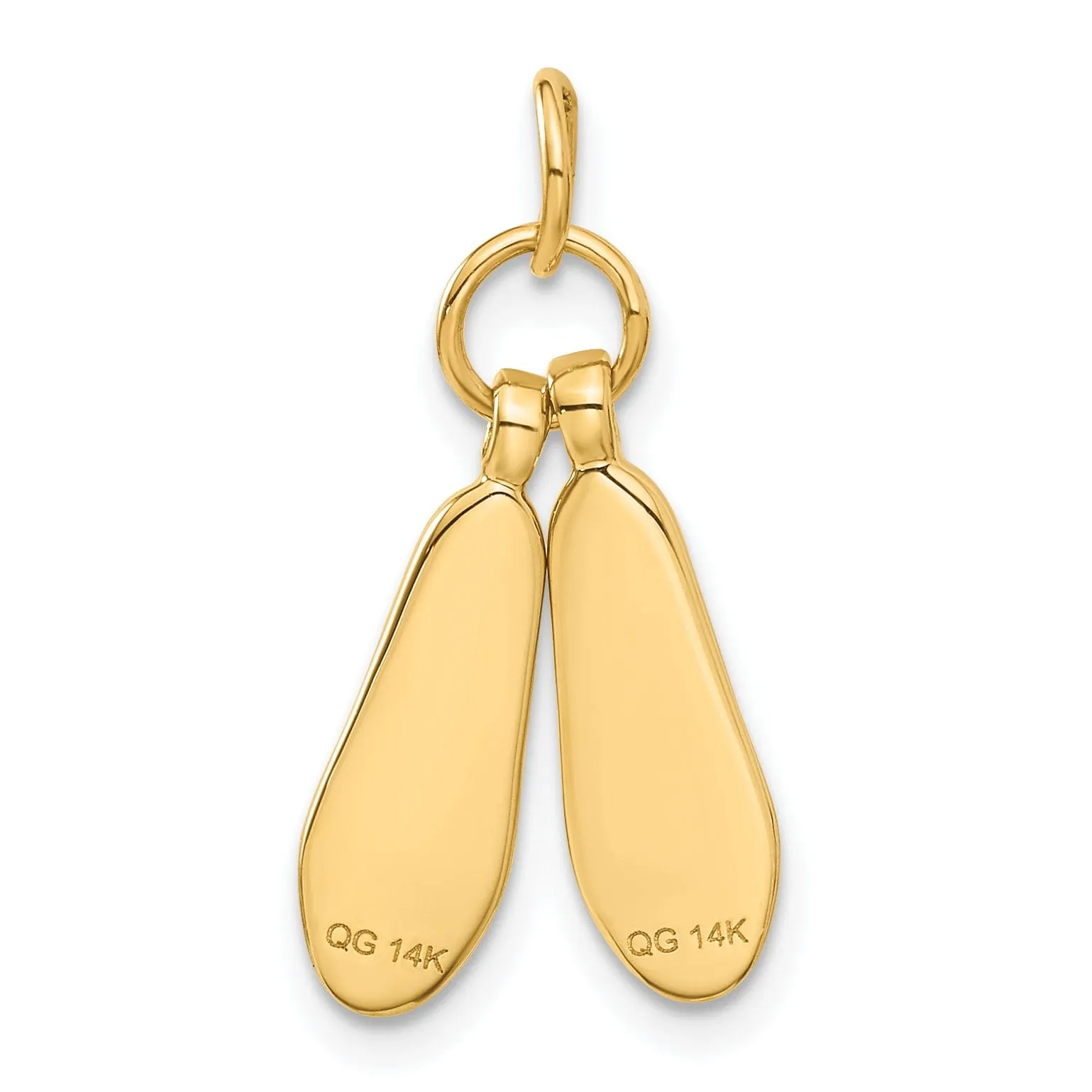 14k Yellow Gold 3-D Ballet Slippers Pendant