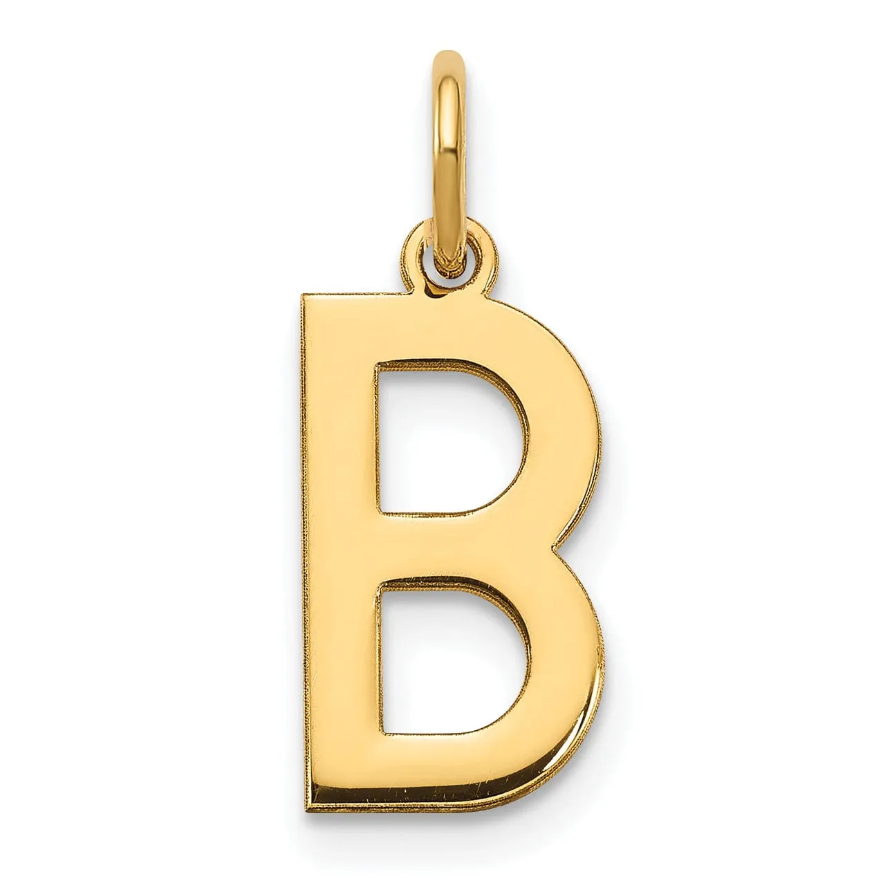 14k Yellow Gold Women's Letter B Initial Charm Pendant