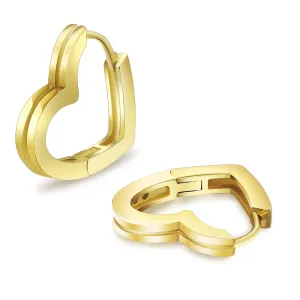 15mm S925  Heart Hoop Earrings for Women
