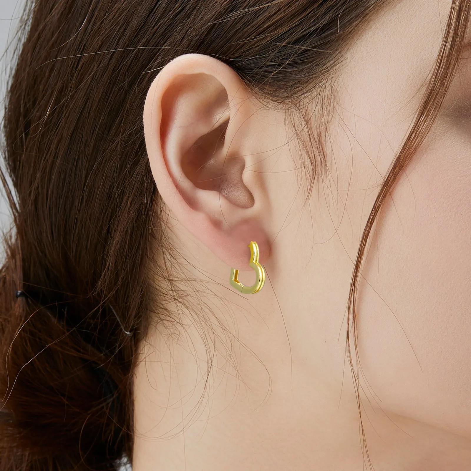 15mm S925  Heart Hoop Earrings for Women