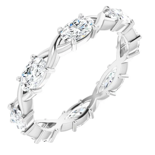 1.68 ct. Oval Diamond Eternity Band Infinity Style Band