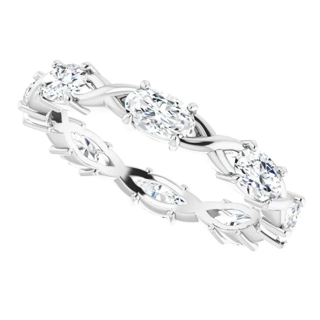 1.68 ct. Oval Diamond Eternity Band Infinity Style Band