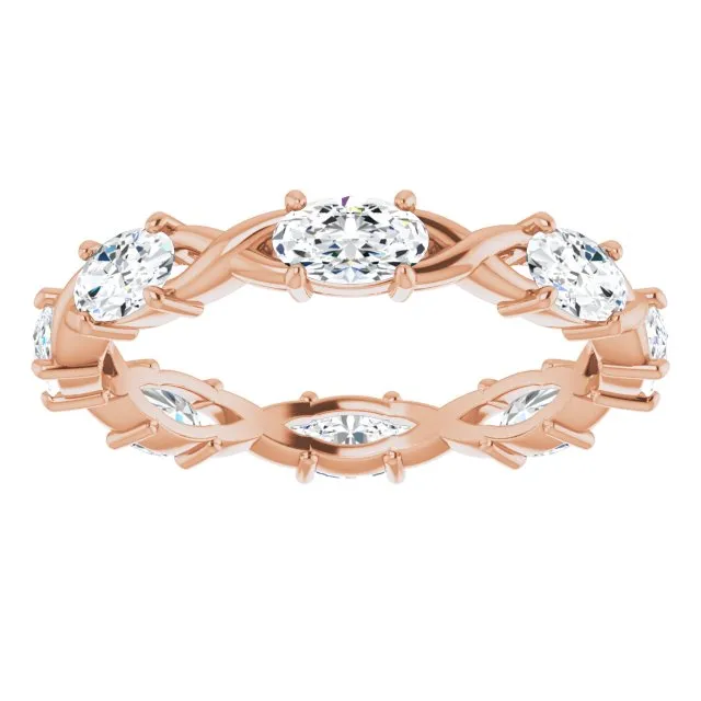 1.68 ct. Oval Diamond Eternity Band Infinity Style Band