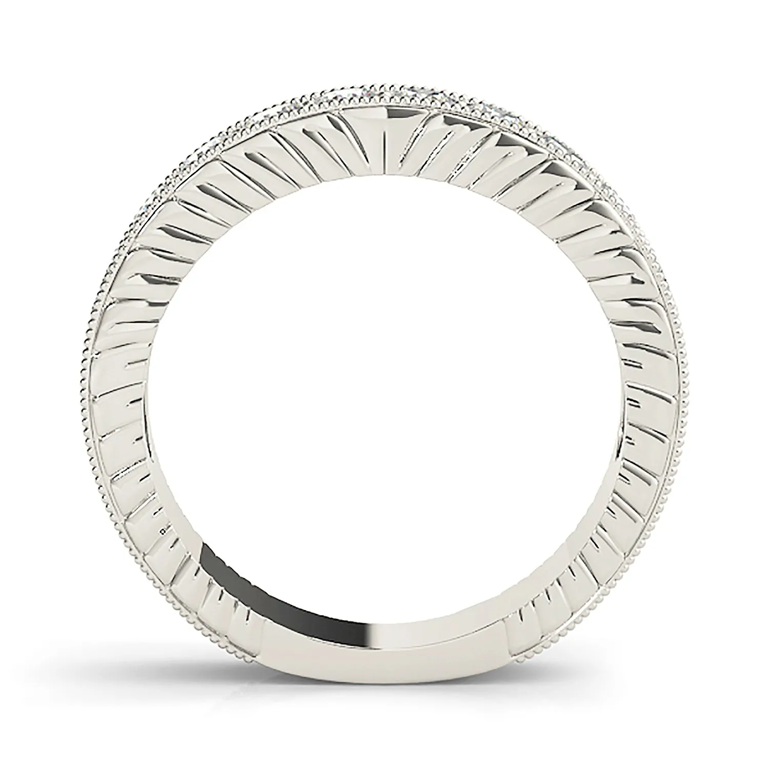 1.70 ctw. Round Diamond Wedding Band Milgrain Accent Anniversary Ring