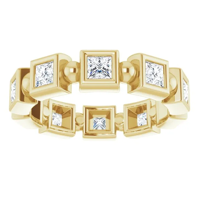 1.80 ct. Princess Diamond Eternity Band Bezel Set Diamond Ring