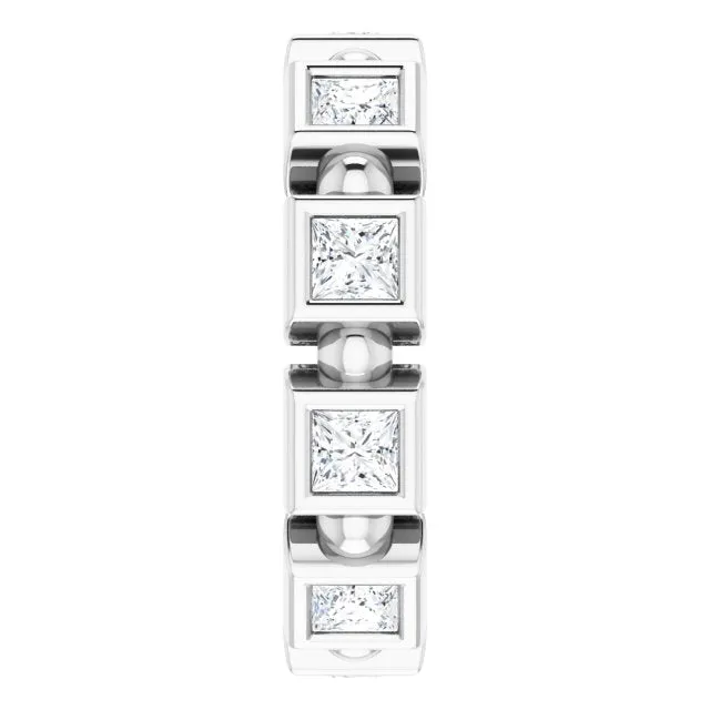 1.80 ct. Princess Diamond Eternity Band Bezel Set Diamond Ring