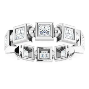 1.80 ct. Princess Diamond Eternity Band Bezel Set Diamond Ring