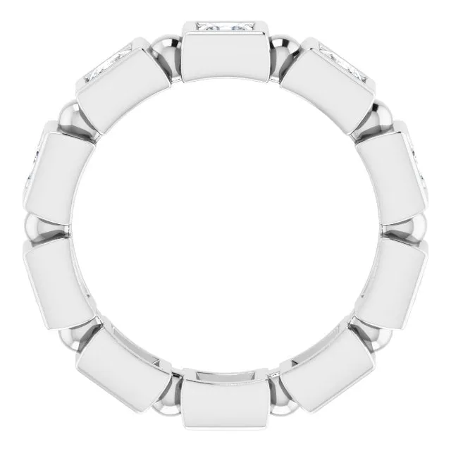 1.80 ct. Princess Diamond Eternity Band Bezel Set Diamond Ring