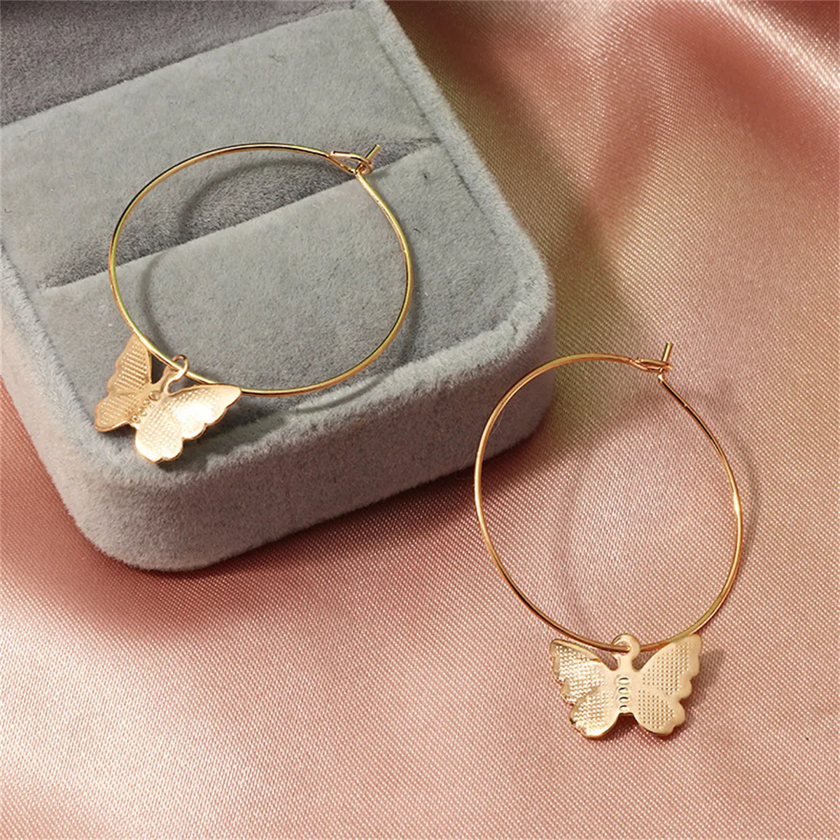 18K Gold-Plated Butterfly Huggie Earrings