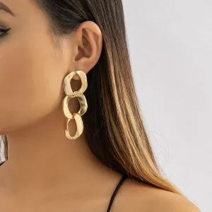 18K Gold-Plated Curb-Chain Drop Earrings