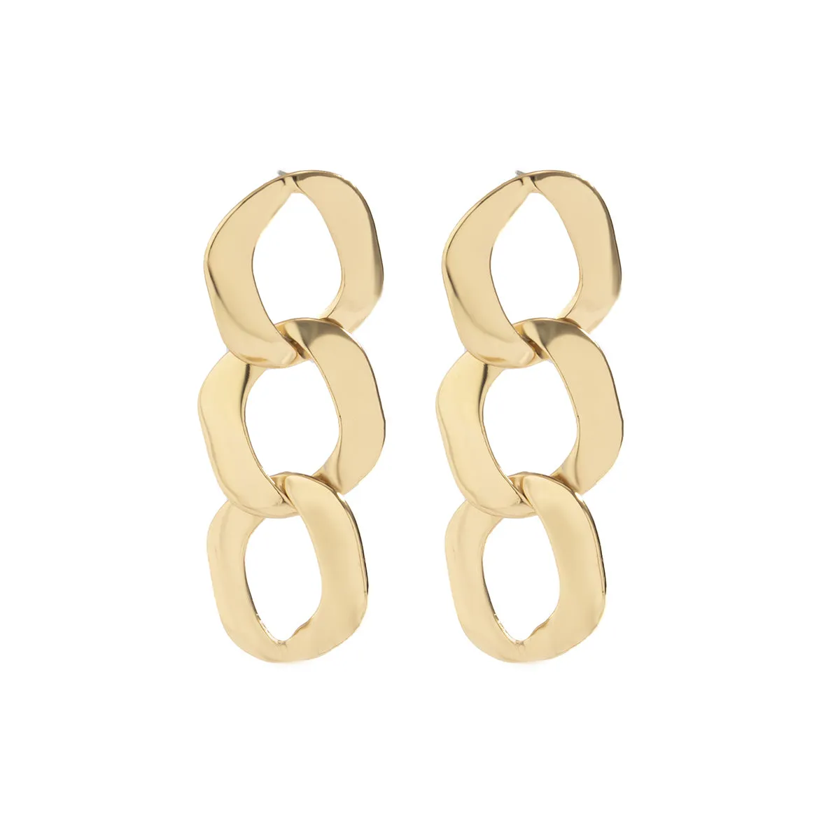 18K Gold-Plated Curb-Chain Drop Earrings