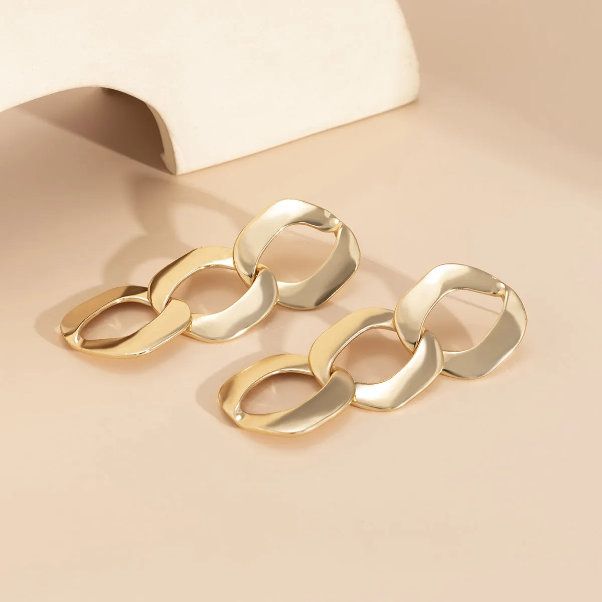 18K Gold-Plated Curb-Chain Drop Earrings