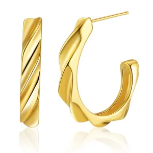 18K Gold-Plated Cut Huggie Earrings