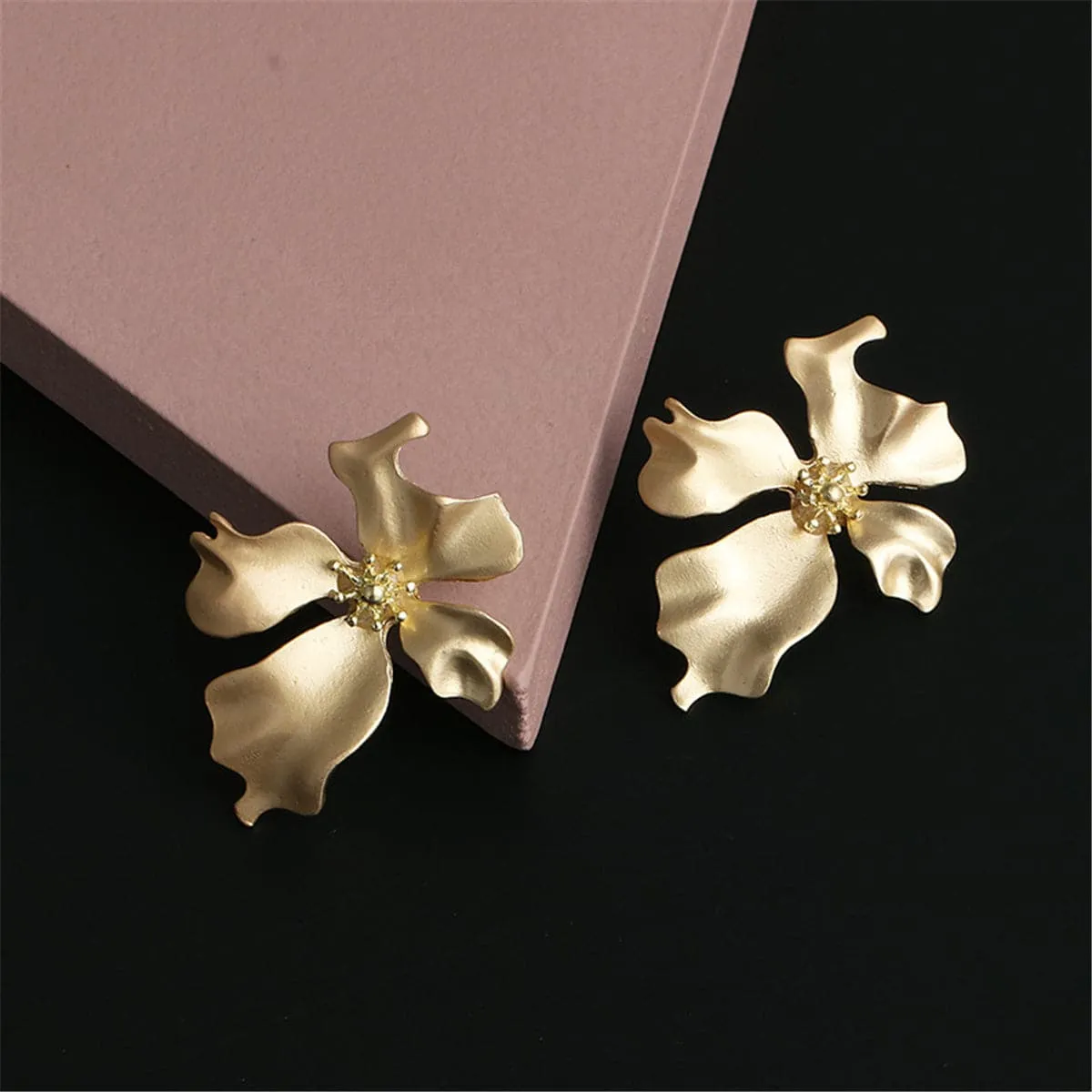 18K Gold-Plated Floral Stud Earrings