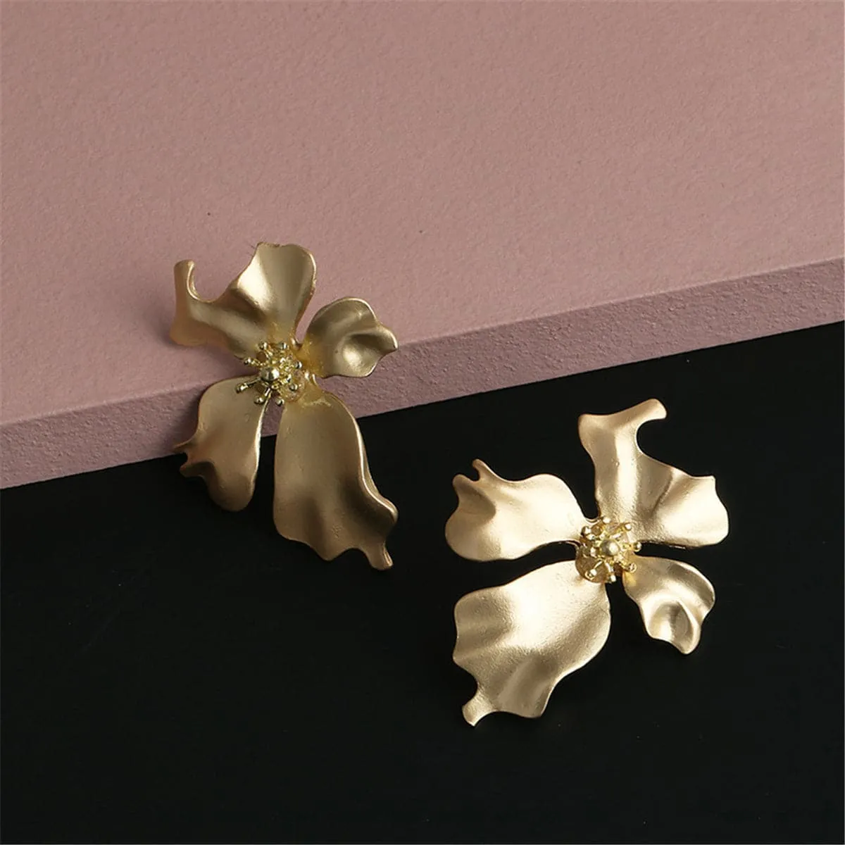 18K Gold-Plated Floral Stud Earrings