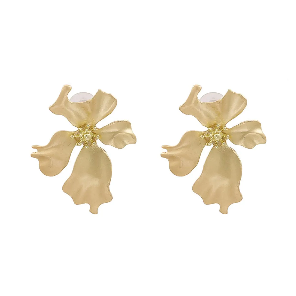18K Gold-Plated Floral Stud Earrings