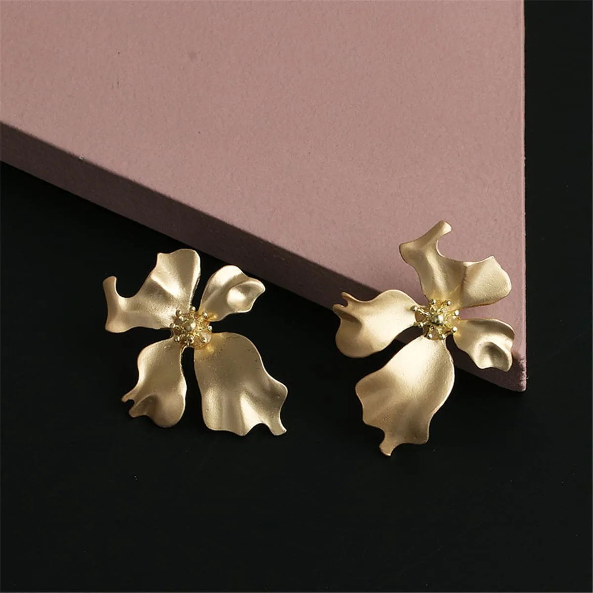 18K Gold-Plated Floral Stud Earrings