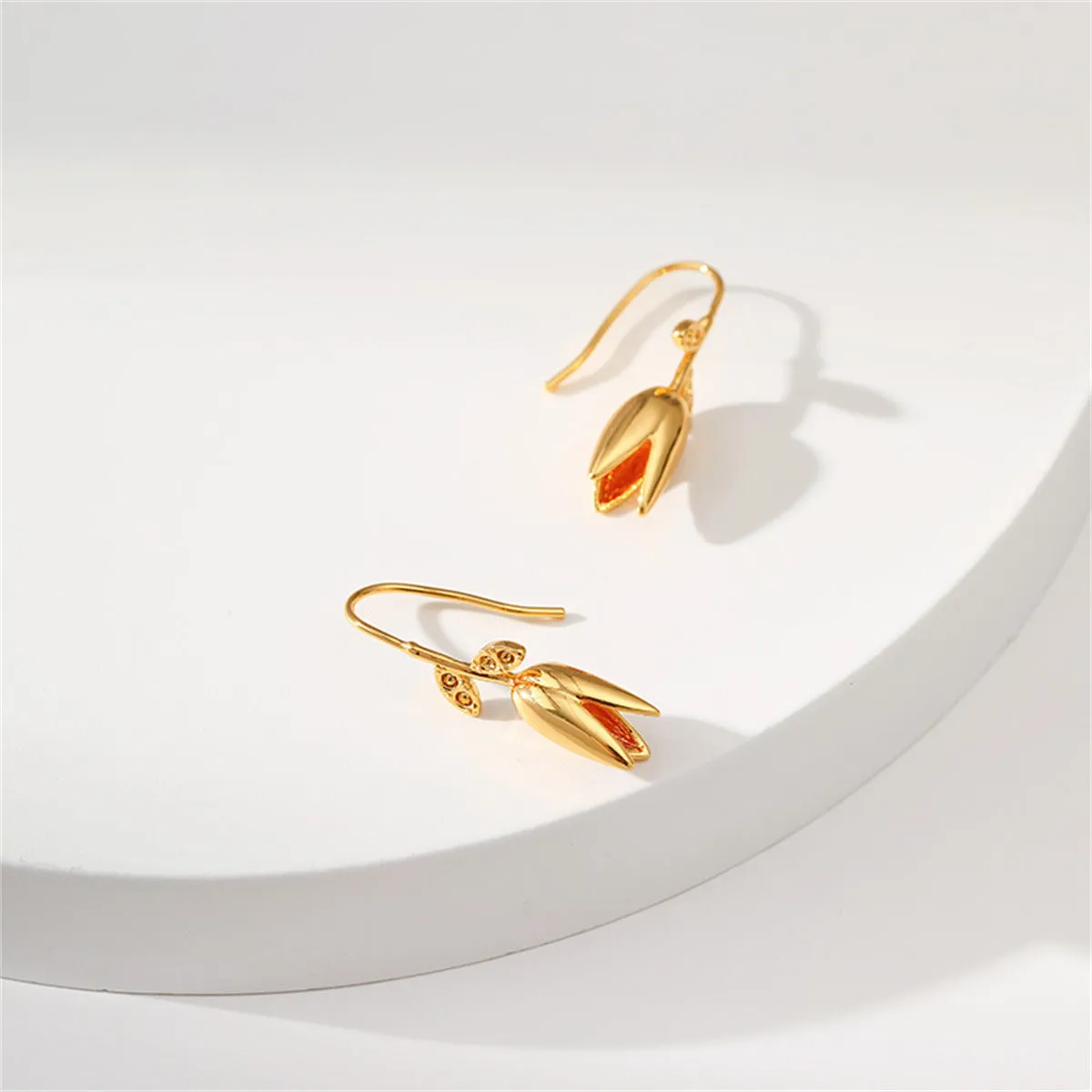 18K Gold-Plated Rose Drop Earrings