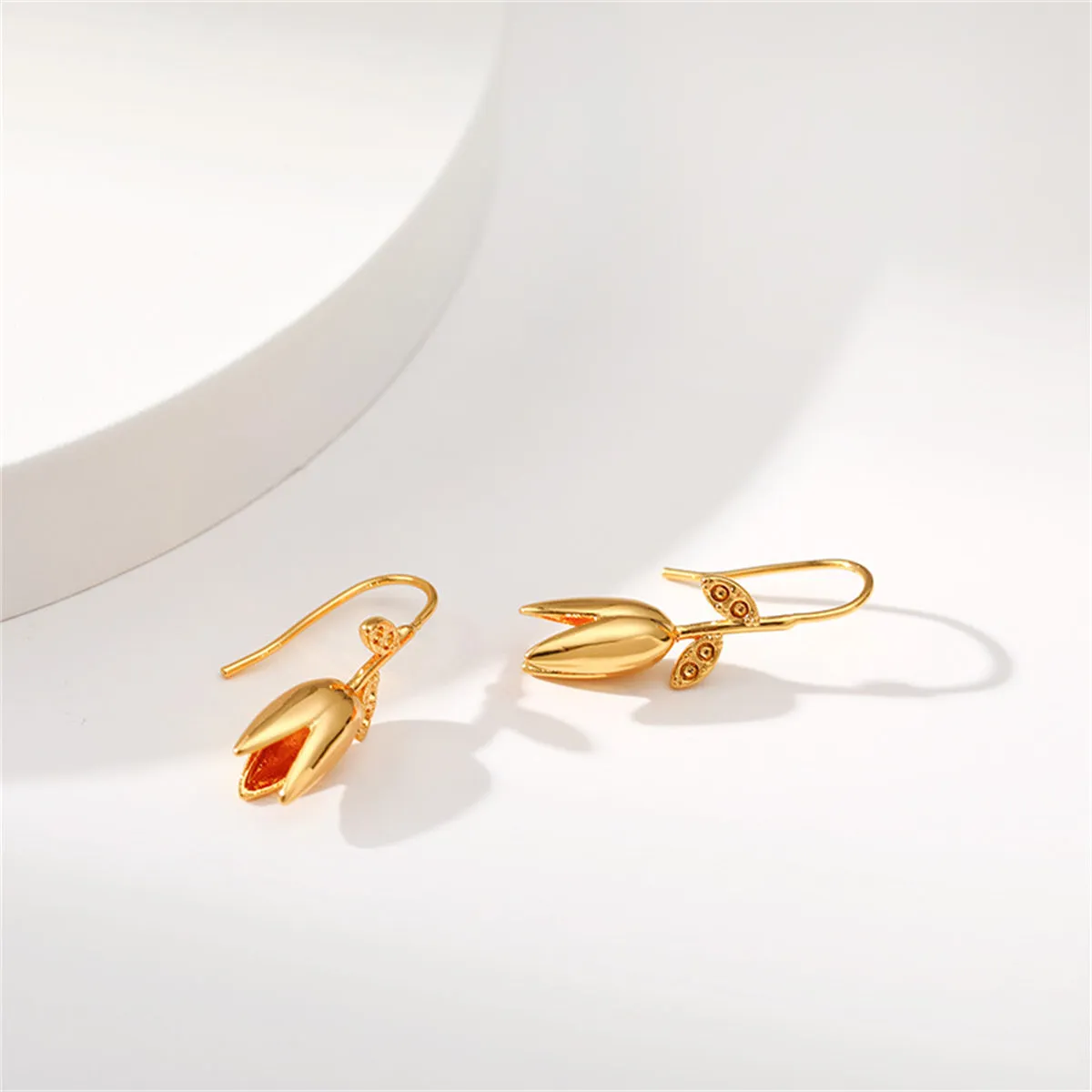 18K Gold-Plated Rose Drop Earrings