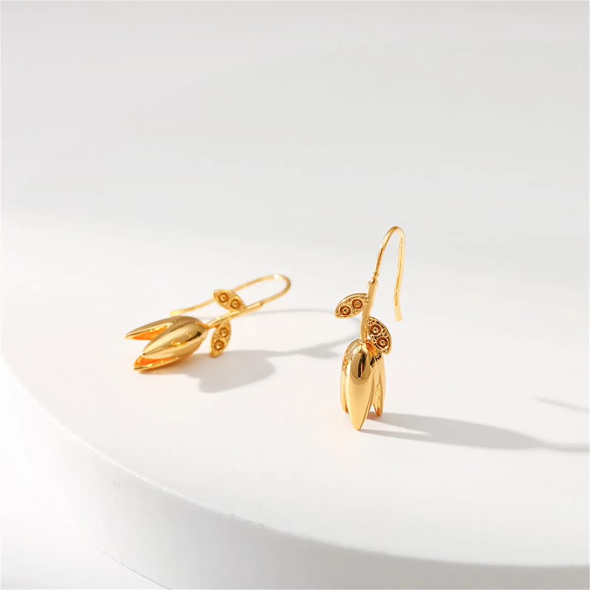 18K Gold-Plated Rose Drop Earrings