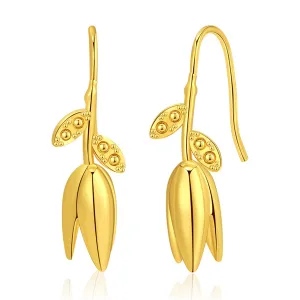 18K Gold-Plated Rose Drop Earrings
