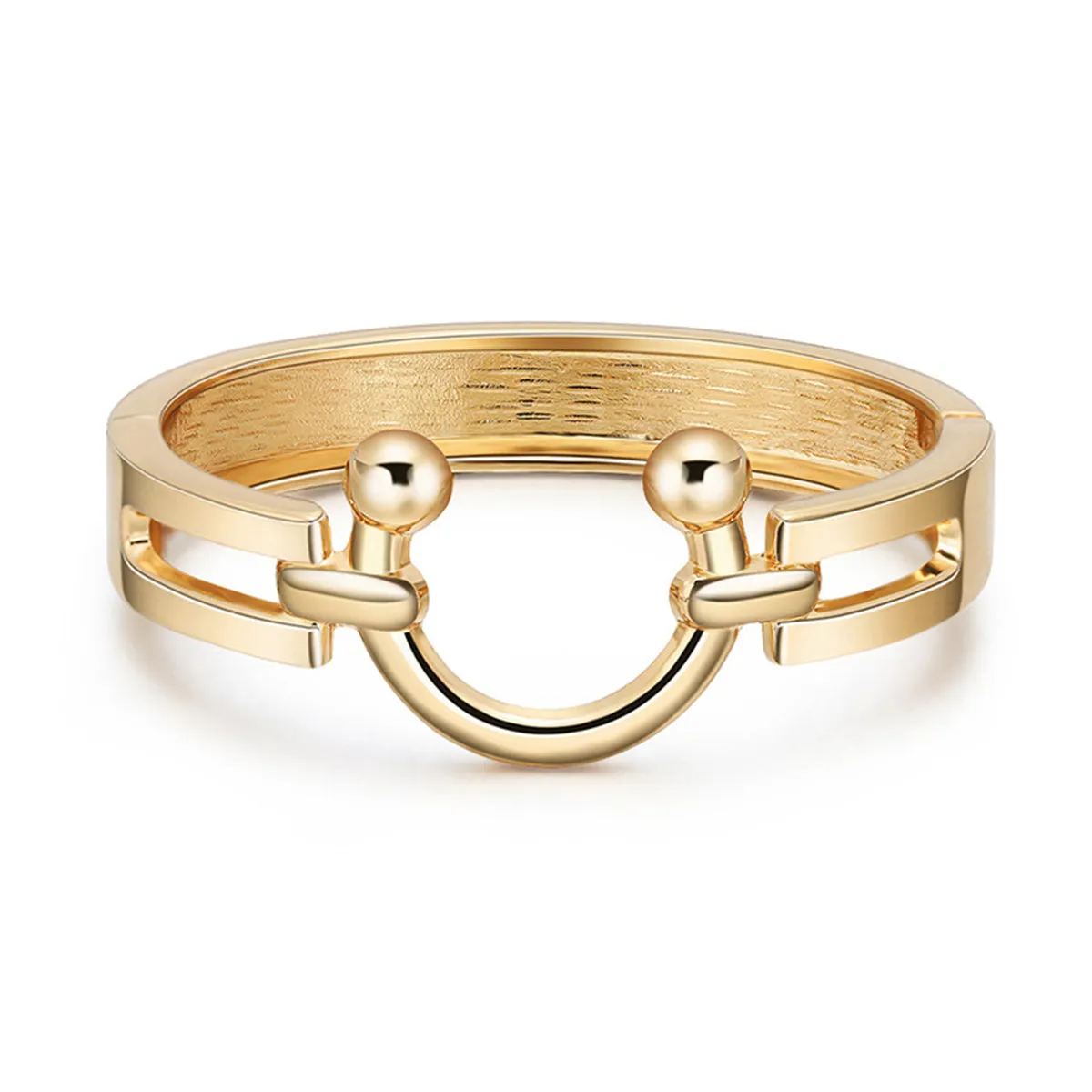 18K Gold-Plated Saddle Bangle