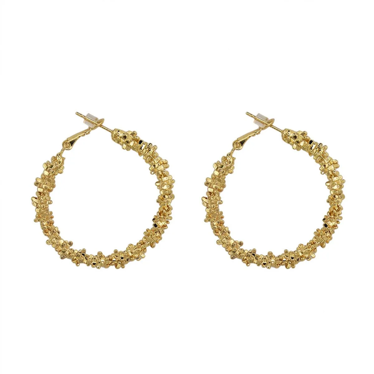 18K Gold-Plated Twisted Hoop Earrings