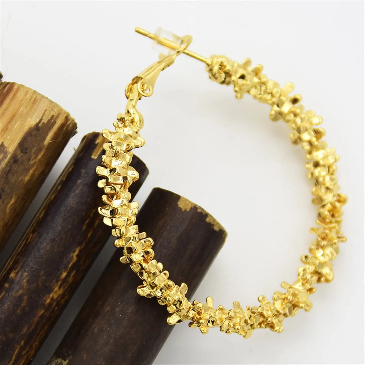 18K Gold-Plated Twisted Hoop Earrings