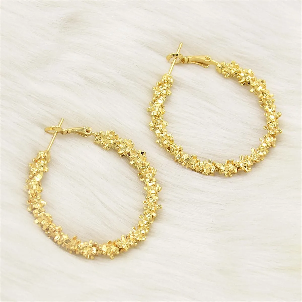 18K Gold-Plated Twisted Hoop Earrings