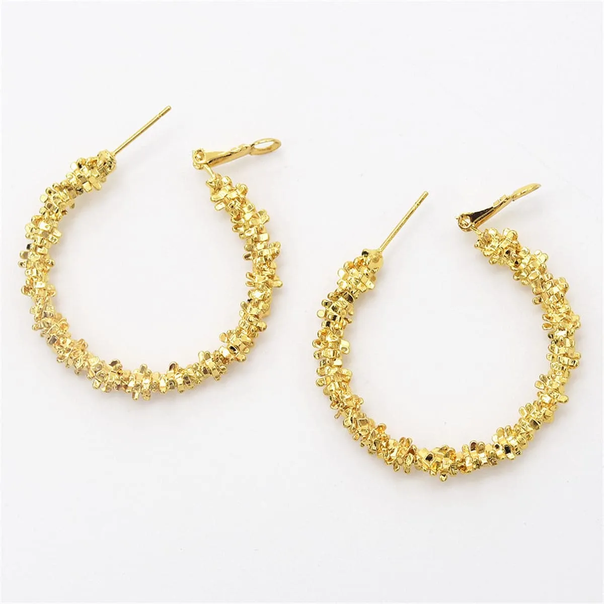 18K Gold-Plated Twisted Hoop Earrings