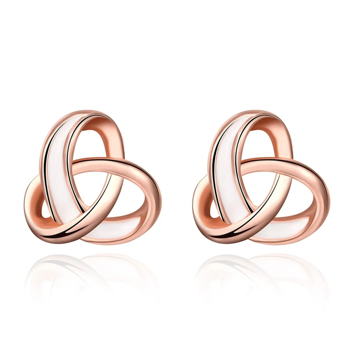 18K Rose Gold-Plated Celtic Knot Stud Earrings