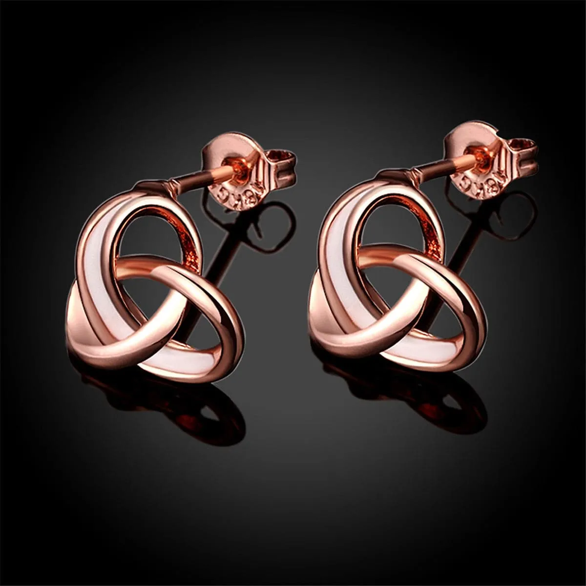 18K Rose Gold-Plated Celtic Knot Stud Earrings