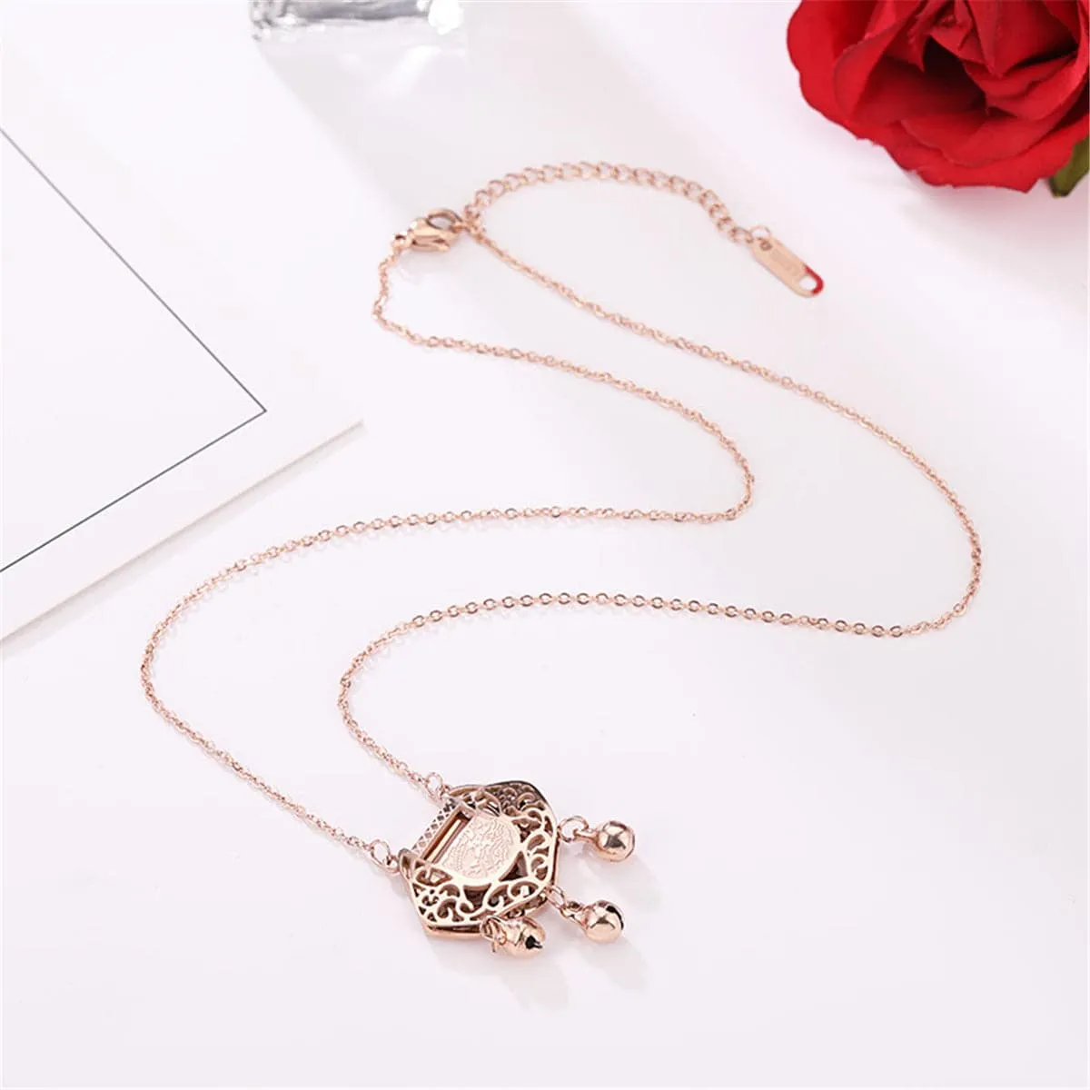 18K Rose Gold-Plated Lock Of Longevity Pendant Necklace