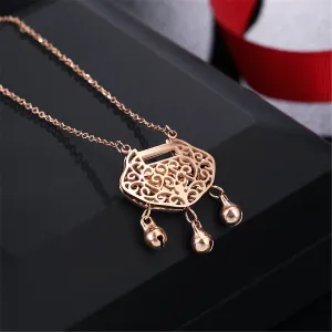 18K Rose Gold-Plated Lock Of Longevity Pendant Necklace