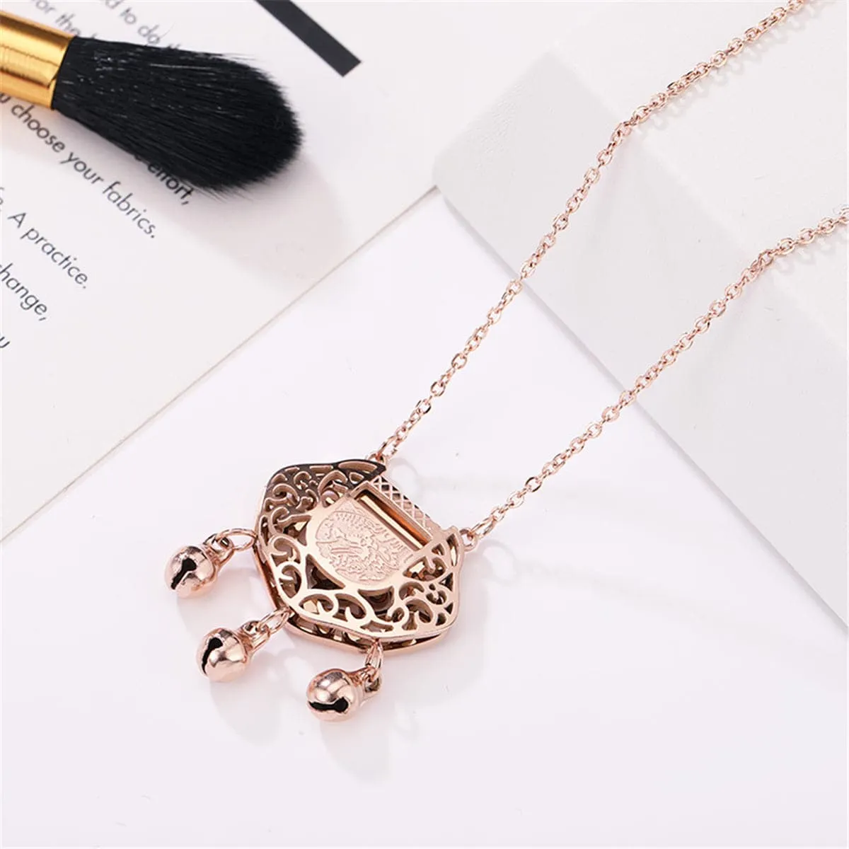 18K Rose Gold-Plated Lock Of Longevity Pendant Necklace
