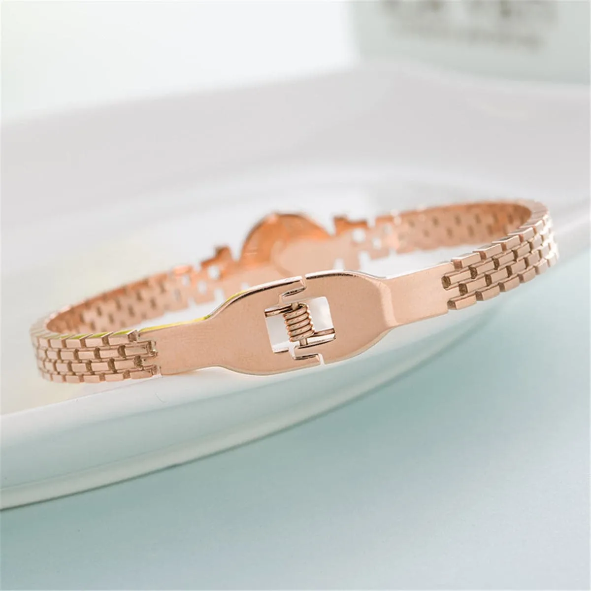 18K Rose Gold-Plated Roman Numeral Belt Bangle