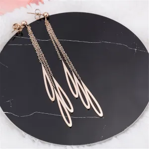 18K Rose Gold-Plated Salix Leaves Drop Earring