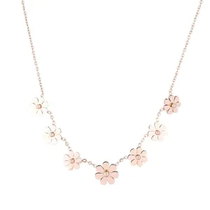 18K Rose Gold-Plated Sunflower Station Necklace