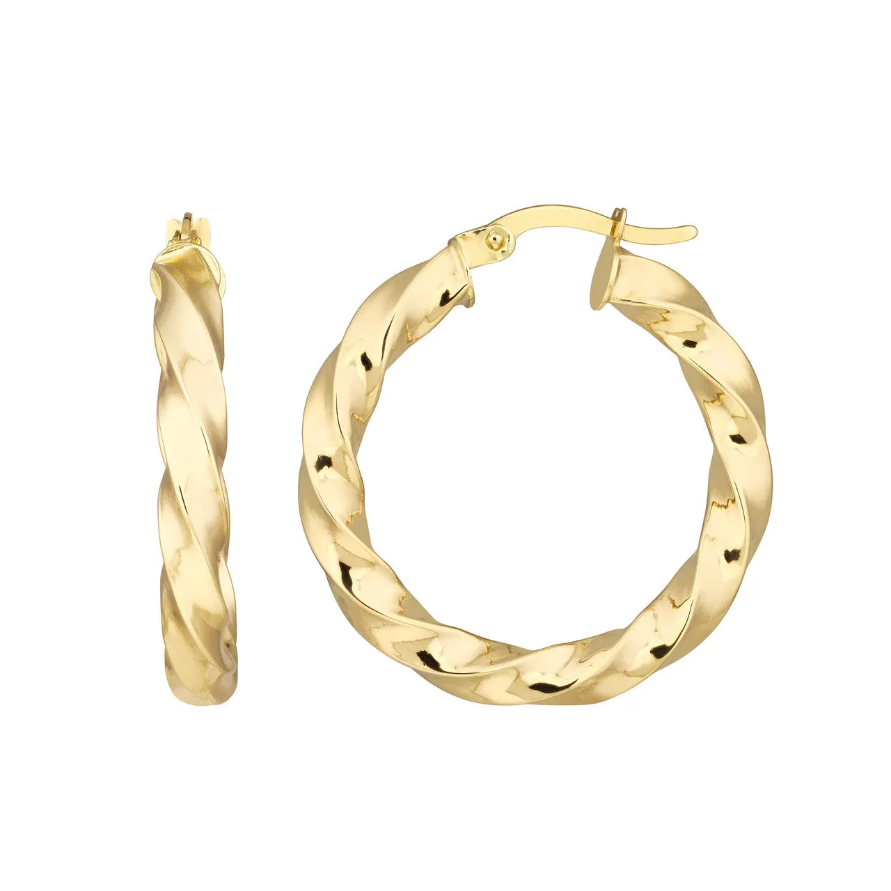 20mm x 3mm Tight Twist Round Hoop Earrings